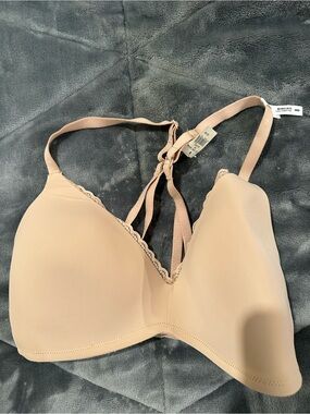 aerie Beige Wireless T-Shirt Bra with Lace Detail